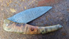 Couteau de Collection Berzerker en Damas et son manche en loupe de peuplier stabilisée et teintée vert