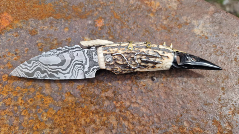 Couteau Viking: Munin corbeau d'Odin.