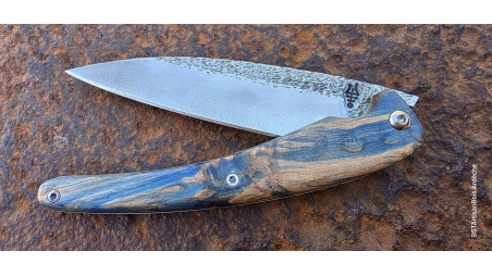 Toltek manche en bouleau madre stabilisé et teinté bleu