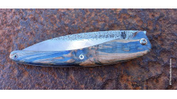 Toltek manche en bouleau madre stabilisé et teinté bleu