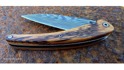 Couteau Toltek manche en Snakewood et sa lame damas