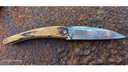 Couteau Toltek manche en Snakewood et sa lame damas