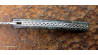 Couteau Toltek collection damas plume et son manche en racine de buis stabilisée et teintée vert