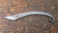 Kiridashi japonais: cutter en damas artisanal Œil d'Odin