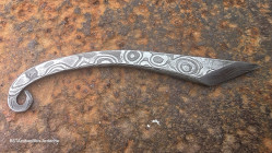 Kiridashi japonais: cutter en damas artisanal Œil d'Odin