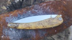 Couteau de poche Toltek manche en racine de buis stabilisée