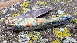 Couteau de Collection Berzerker manche en entrefourche de peuplier stabilisée et teintée